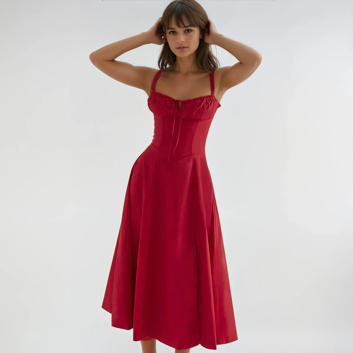 MERAUD™ Midi Jurk met Corset-top