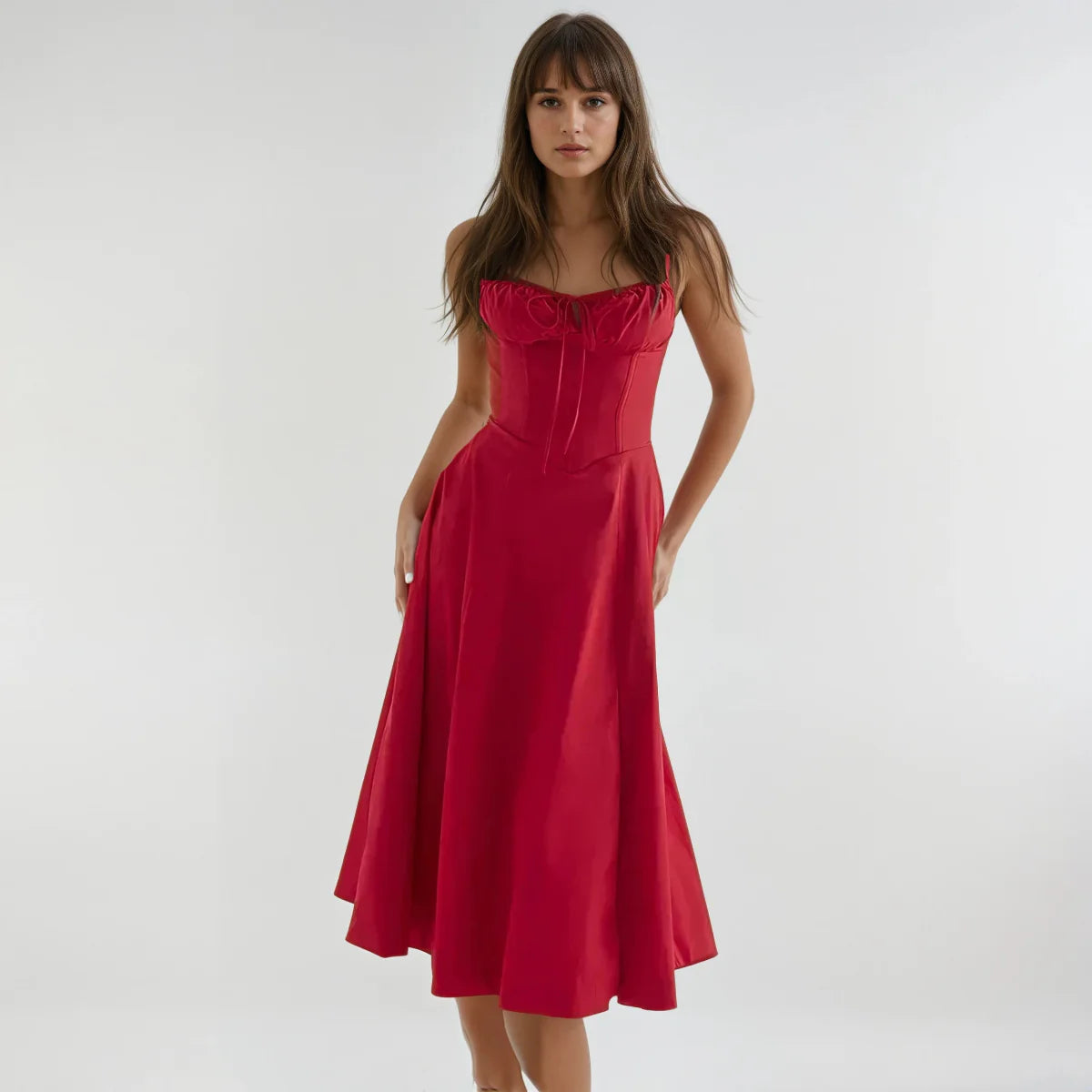 MERAUD™ Midi Jurk met Corset-top