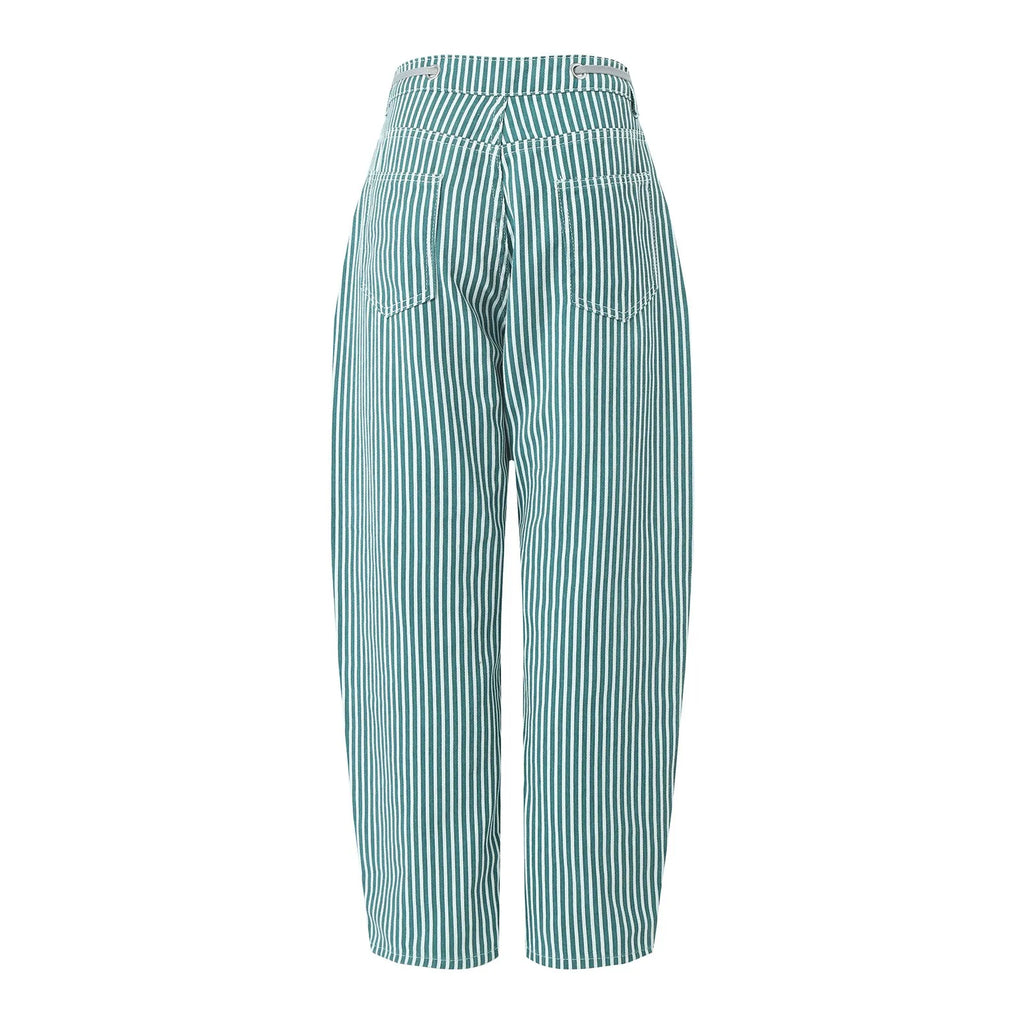NINA™ Gestreepte Broek met Wijde Pijpen