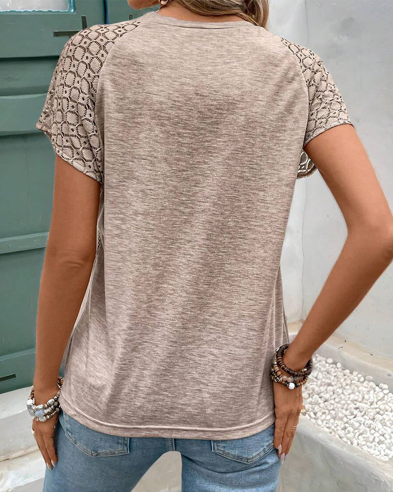 ZIHVA™ T-Shirt met Kanten Mouwen