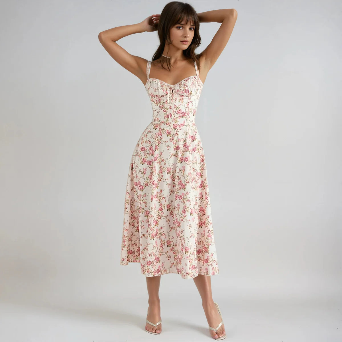 ESMEE™ A-lijn Midi Jurk met Corset-top