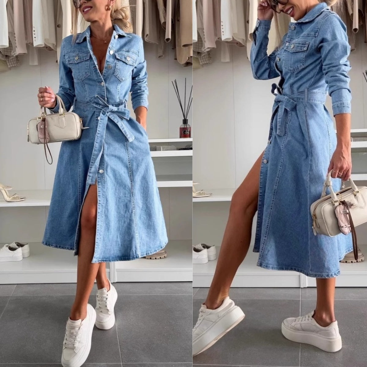 NADIA™ Maxi Denim Jurk
