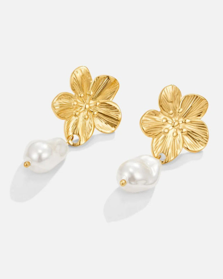 SILVY™ Blossom Oorbellen met Parel Bedeltje